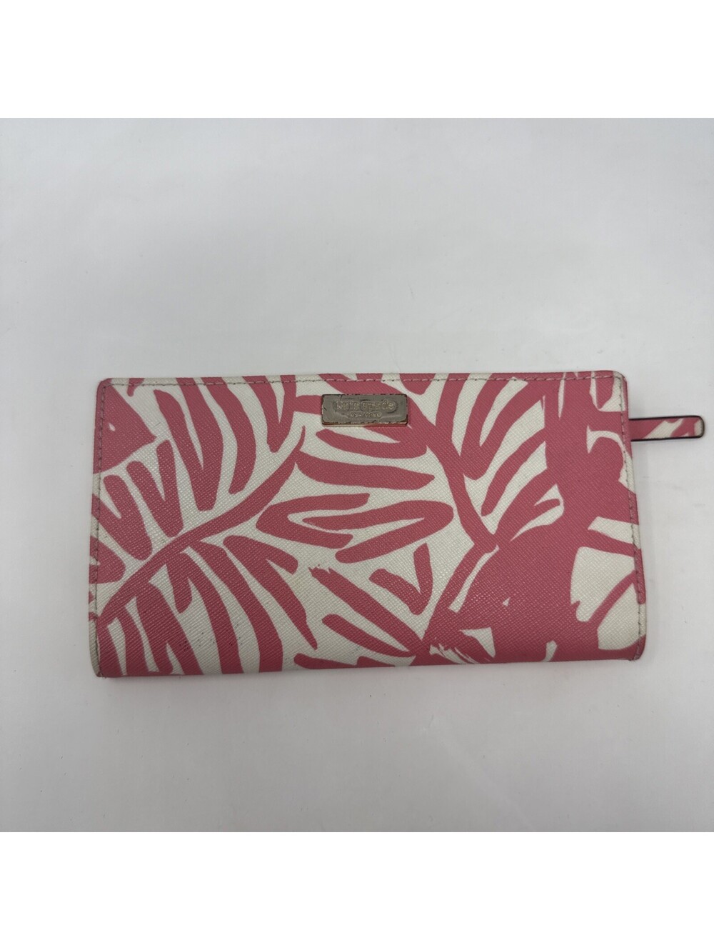 KATE SPADE Vinyl Pink Palms Bifold Wallet
